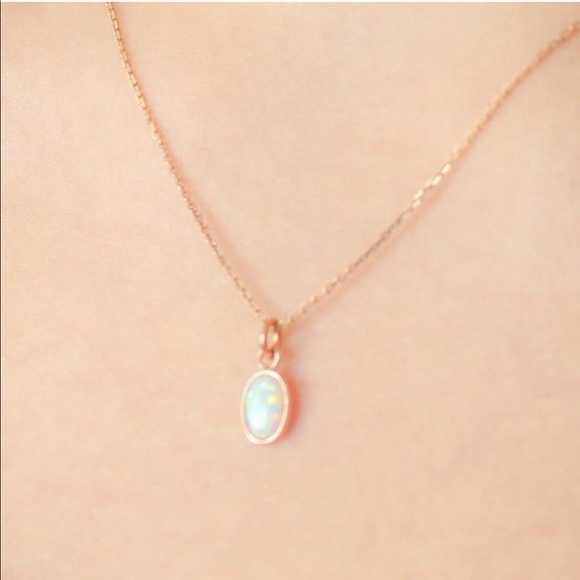 Opal Necklace-Rose Gold - Picture 2 of 4